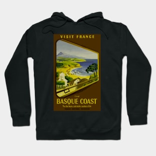 Basque Coast France - French National Railroads - Vintage Travel Hoodie